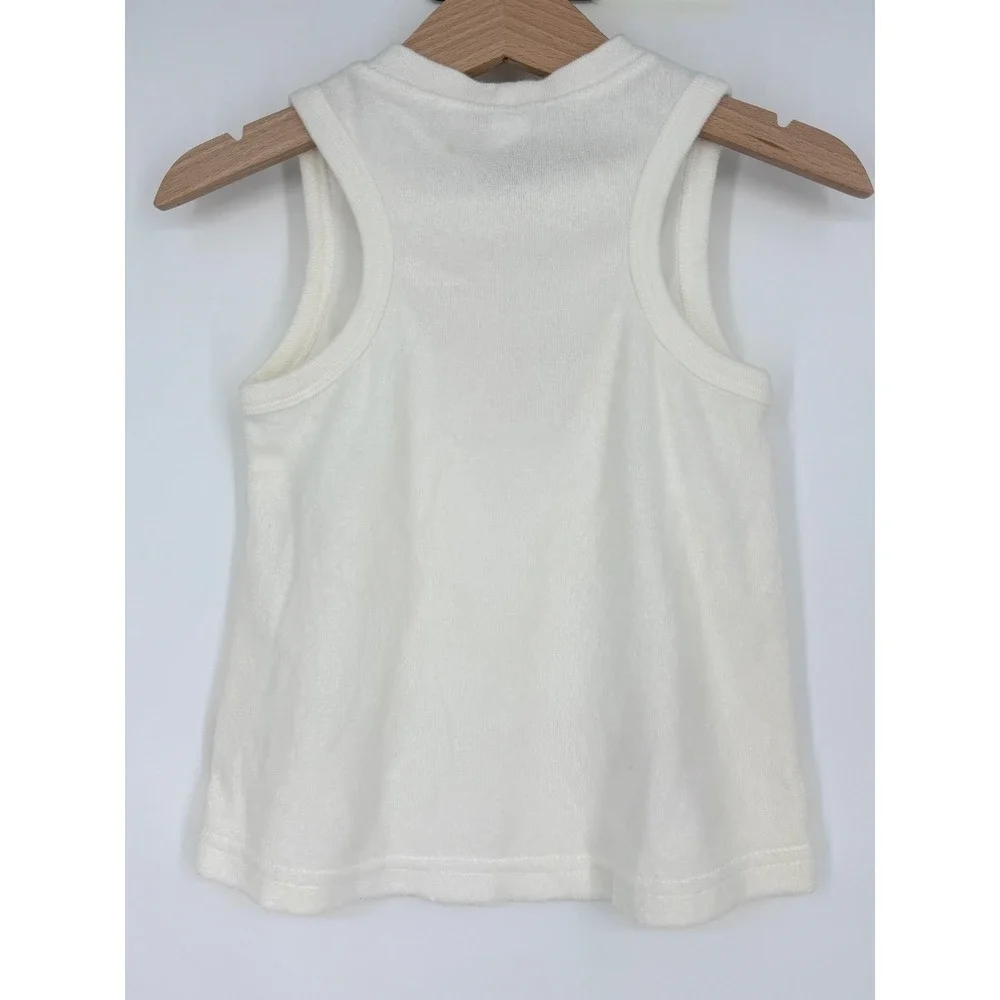 Vintage OshKosh Baby White Butterfly Terry‎ Cloth Sleeveless Racerback Dress 90s